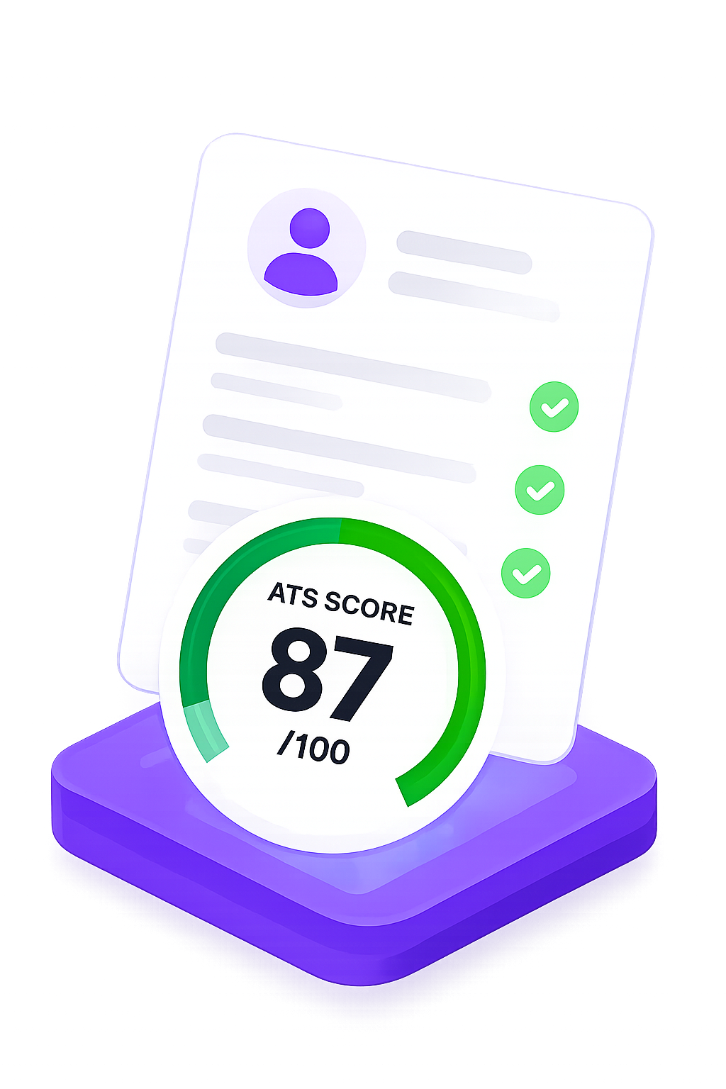 Resume with ATS score of 87 out of 100