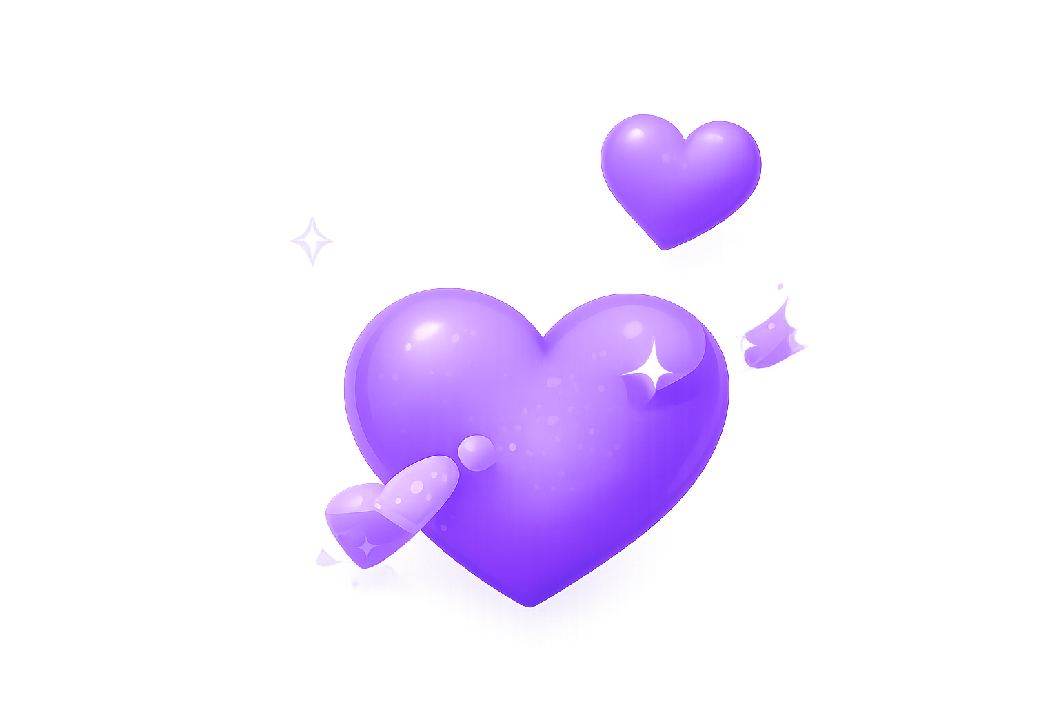 Two purple hearts